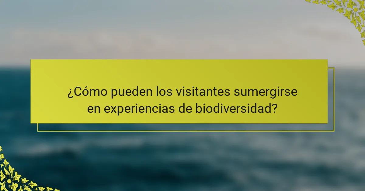 ¿Cómo pueden los visitantes sumergirse en experiencias de biodiversidad?