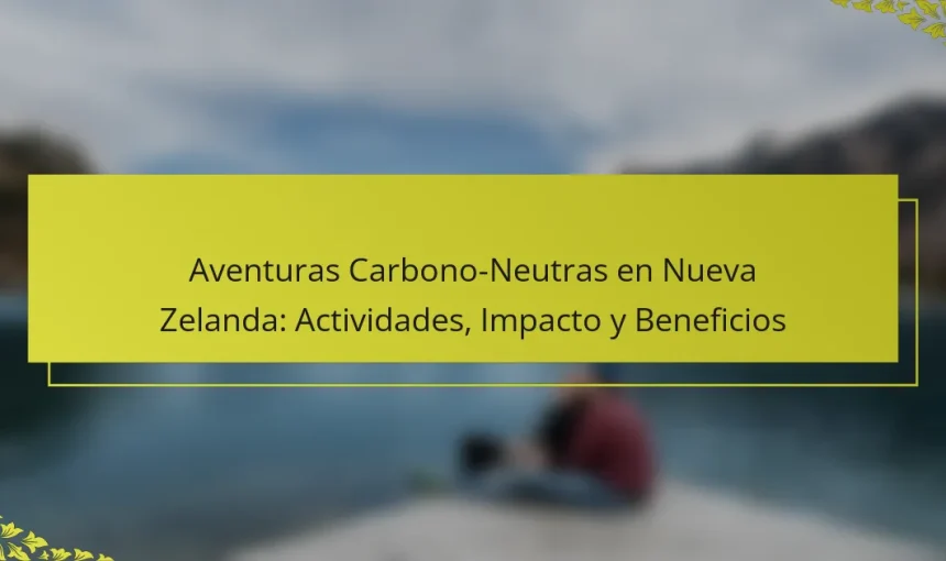 Aventuras Carbono-Neutras en Nueva Zelanda: Actividades, Impacto y Beneficios