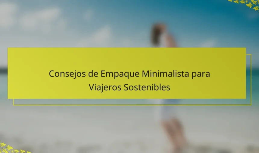 Consejos de Empaque Minimalista para Viajeros Sostenibles