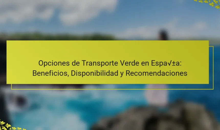 Opciones de Transporte Verde en España: Beneficios, Disponibilidad y Recomendaciones