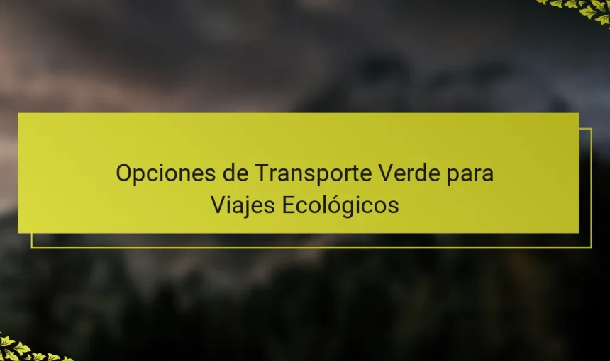 Opciones de Transporte Verde para Viajes Ecológicos