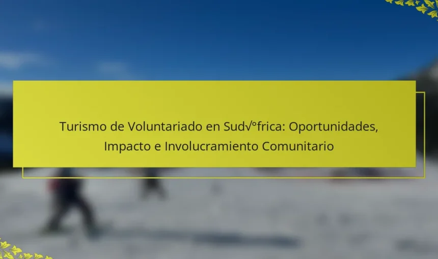 Turismo de Voluntariado en Sudáfrica: Oportunidades, Impacto e Involucramiento Comunitario