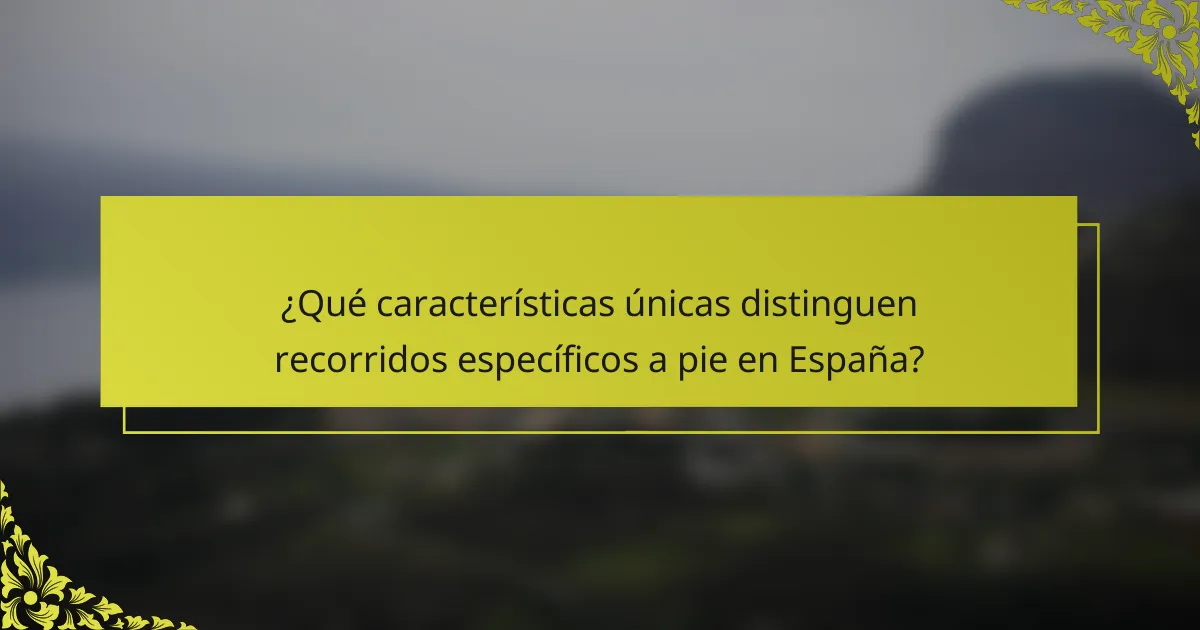 ¿Qué características únicas distinguen recorridos específicos a pie en España?