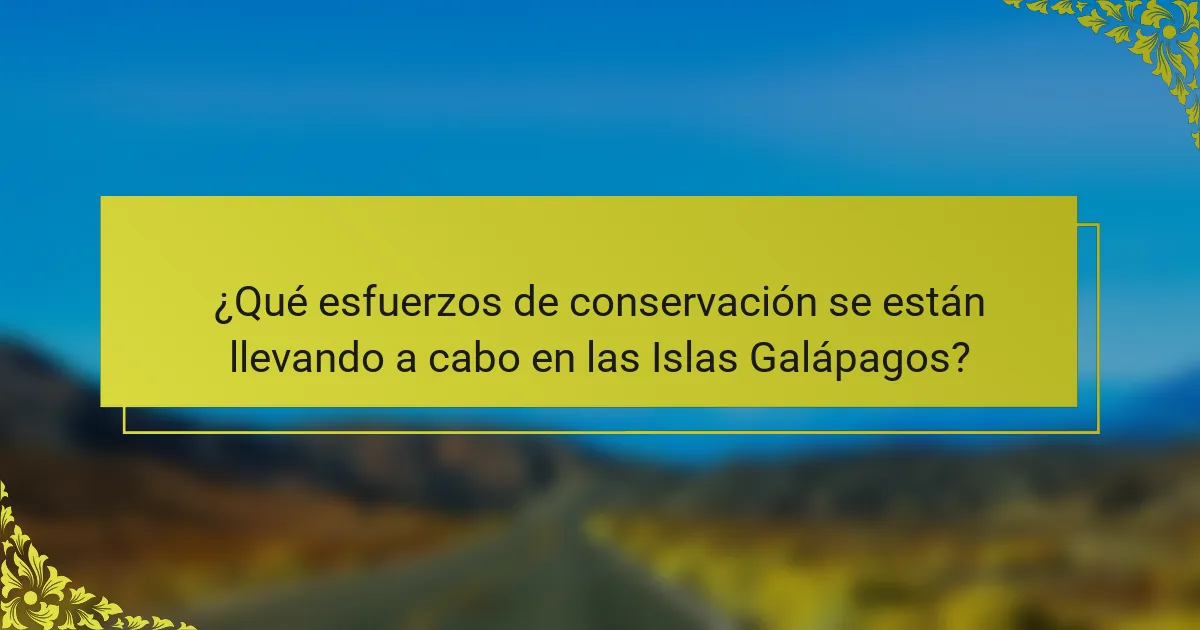 ¿Qué esfuerzos de conservación se están llevando a cabo en las Islas Galápagos?